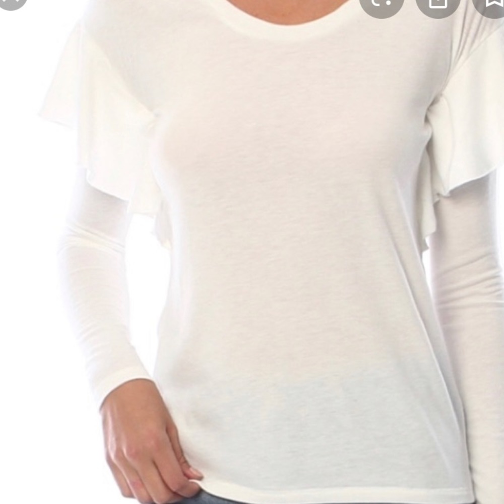 Nation LTD Ruffle Shoulder Long Sleeve Top NWT